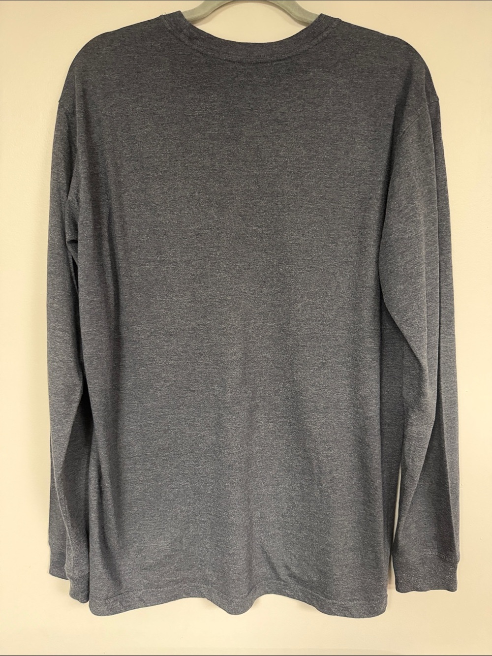 Blue Mountain Men's Heather Gray Long Sleeve Cotton Blend Tee, M - Picture 3 of 7